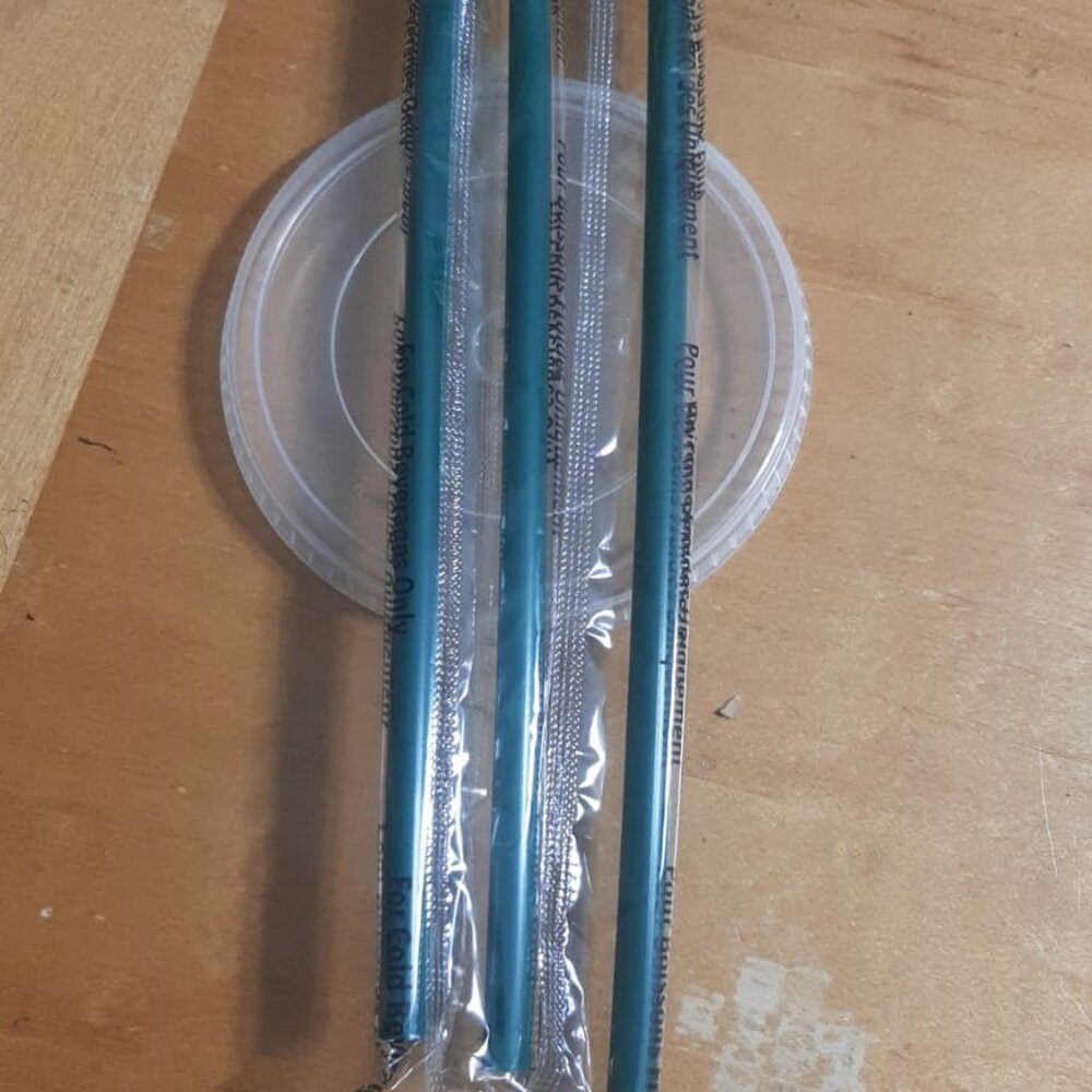 Starbucks Lids and Straws - 1 lid plus three Starbucks straws